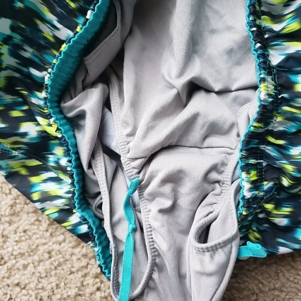 NIKE Tempo Blue Turquoise Running Shorts with Underwear Size Small